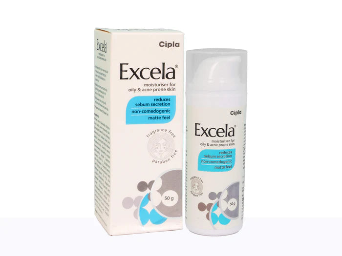Cipla Excela Moisturiser | Oily & Acne Prone Skin | Reduces Sebum Secretion | 50g